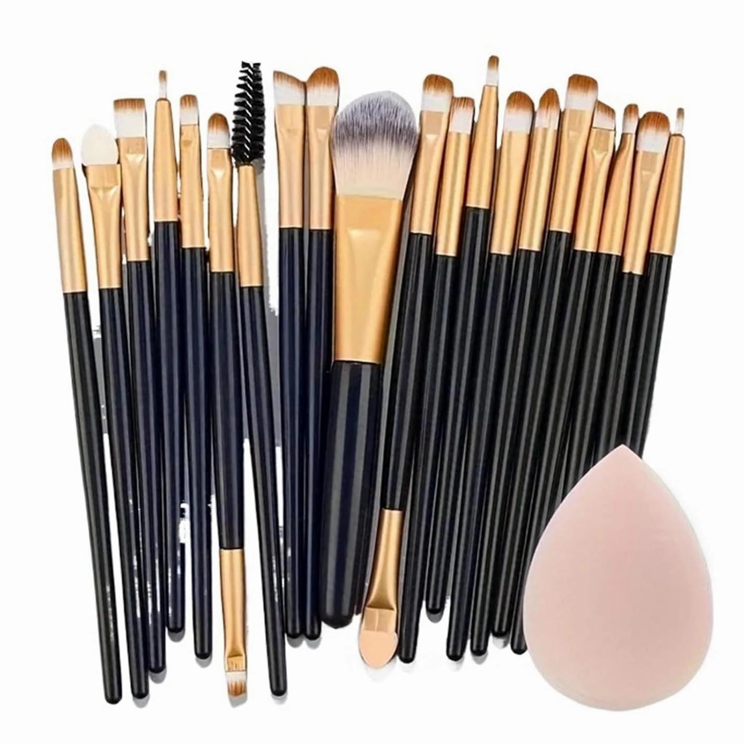 Makeup Brushes 20pcs Eyeshadow Professional Women Cosmetics Face Brush Eyebrow Eyelash Lip Powder Blush Set Travel Make Up Tools(Yellow)