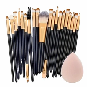 Makeup Brushes 20pcs Eyeshadow Professional Women Cosmetics Face Brush Eyebrow Eyelash Lip Powder Blush Set Travel Make Up Tools(Yellow)