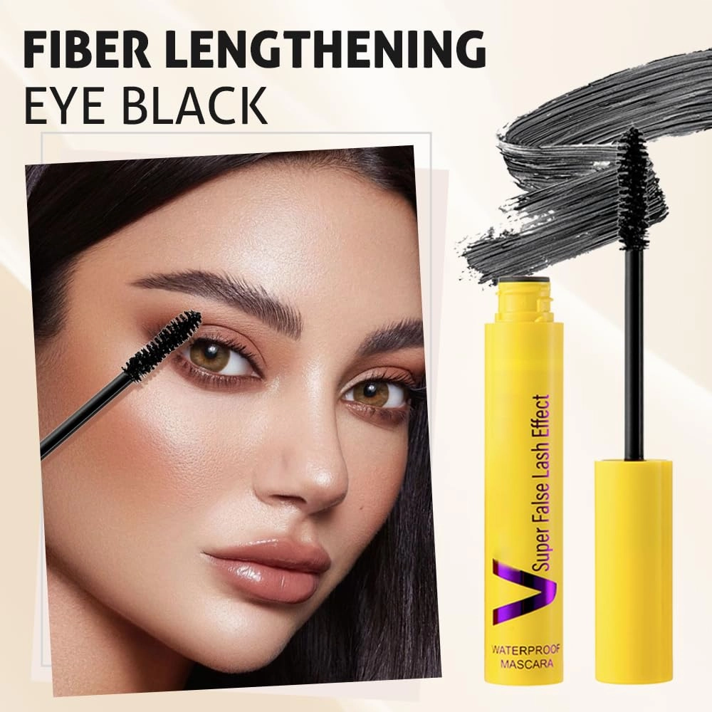 Mascara, 2025 Upgraded Long-Lasting Mascara Length Formula for Bold, Smudge-Proof, Clump-Proof, Waterproof Enhances the Natural Look Mascaras Eyelash (Black)