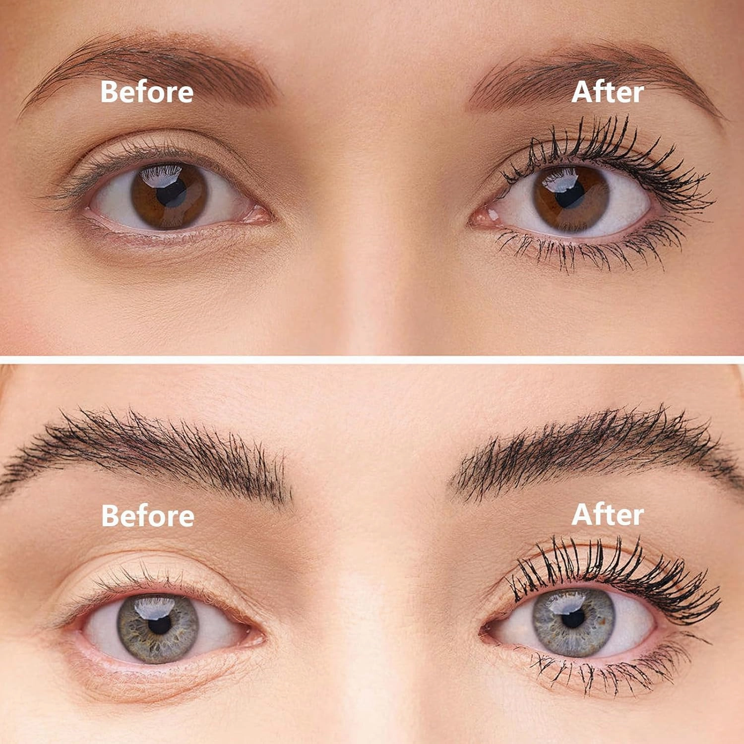 Mascara for Older Women, Eyelash Serum for Older Women 60 Plus, Length Black, Waterproof & Sweatproof Long Lasting Non-smudged, Easy Removal (2pcs Brown)