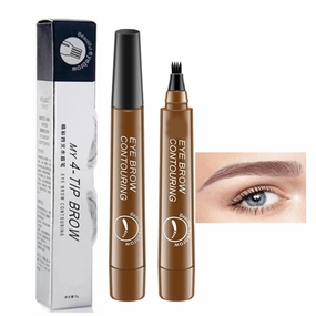 Matezis Eyebrow Pencil, Matezis Eye Pencil, Microblade Eyebrow Pen Waterproof, Microblading EyebrowPen 4 Tipped Precise Brow Pen (Light brown)