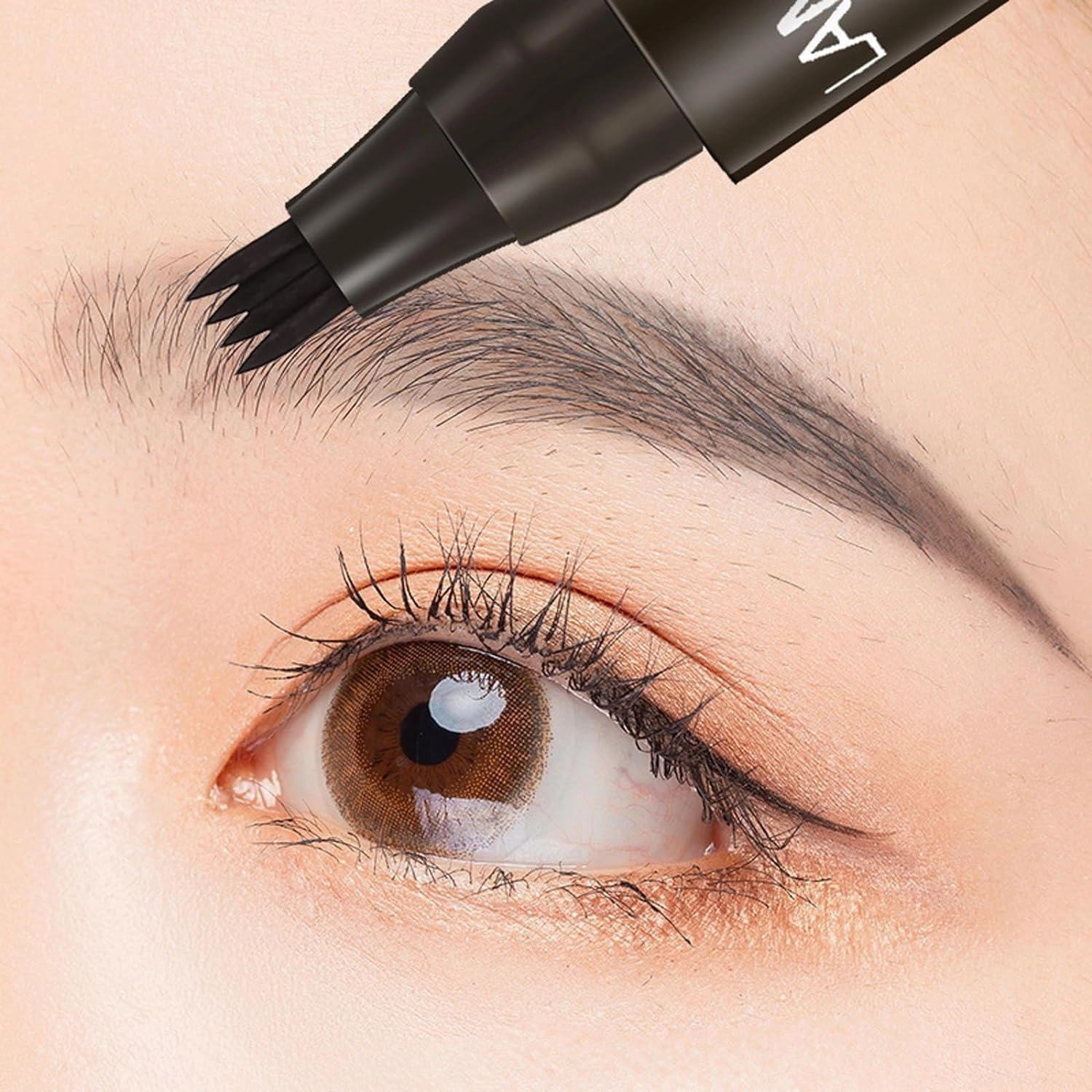 Matezis Eyebrow Pencil, Matezis Eye Pencil, Microblade Eyebrow Pen Waterproof, Microblading EyebrowPen 4 Tipped Precise Brow Pen (Light brown)