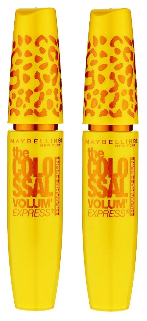 Maybelline New York Volum' Express The Colossal Cat Eyes Washable Mascara Makeup, Glam Black, 2 Count, Washable Glam Black