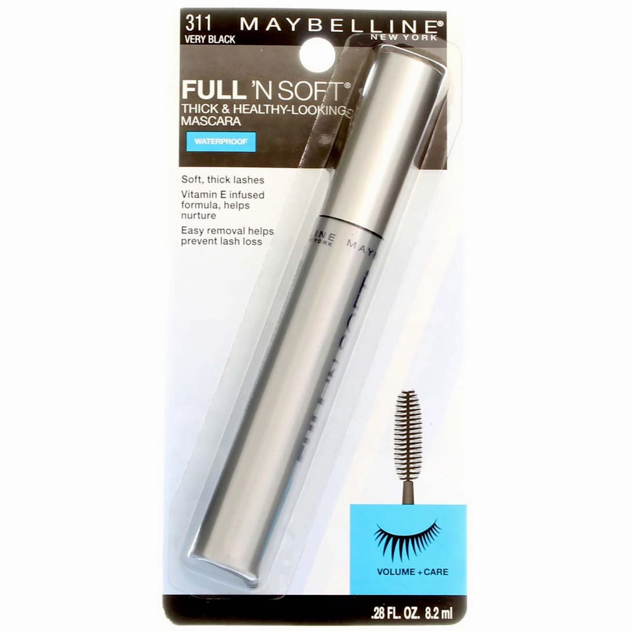 Maybelline Full 'N Soft Waterproof Mascara, Very Black [311], 0.28 oz (Pack of 9)