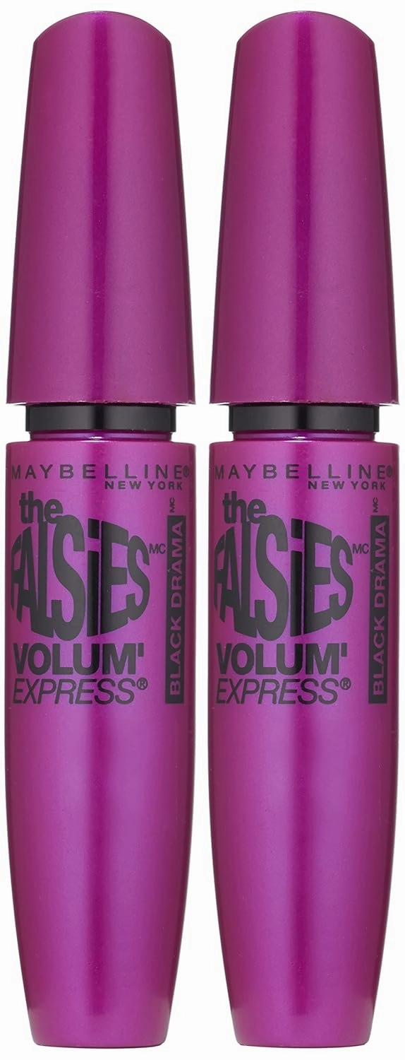 Maybelline New York Volum Express Falsies Washable Mascara, Black Drama, Pack of 2