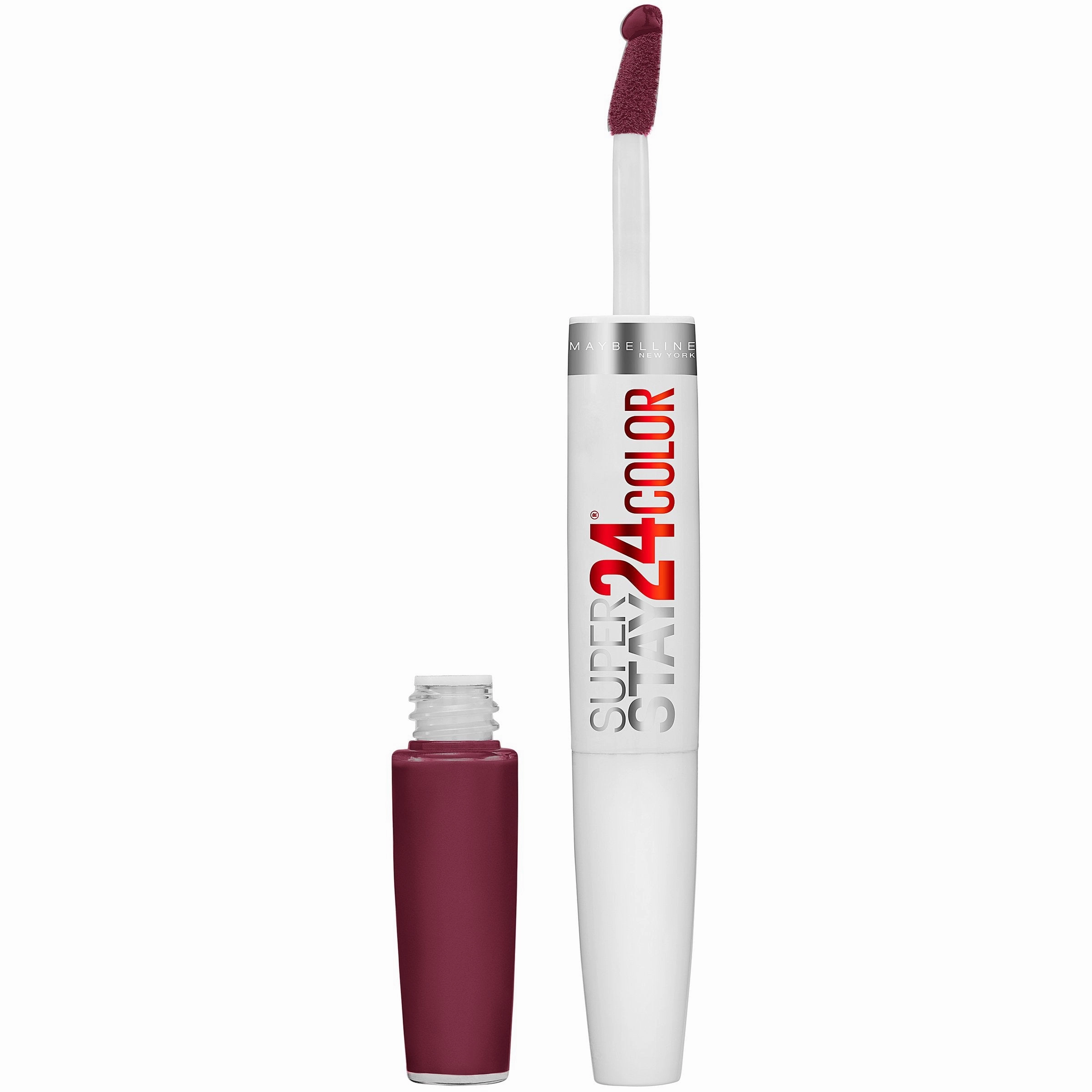 Maybelline Super Stay 24, 2-Step Liquid Lipstick Makeup, Long Lasting Highly Pigmented Color with Moisturizing Balm, Merlot A.
