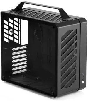 Mechanic Master C34Plus Portable Desktop ATX Case with Aluminum Handle - 5-Slot Mode Switchable, 240mm AIO Compatibility (RAM Height 44mm), Fits Extra-Long GPUs (Elegant Black)