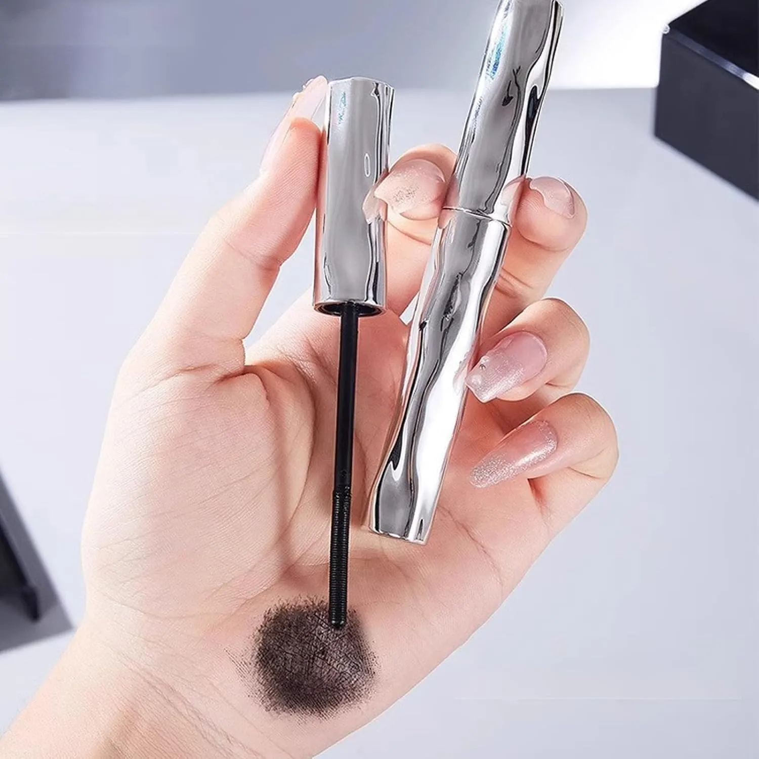 Melbob Mascara,2025 New Metal Tubing Mascara Black for Lash Makeup,Iron Wand Tubing Liquid Lash Extensions Effect,3D Curling Iron Wand Fiber Lash Extension Defined Lashes (1pcs)