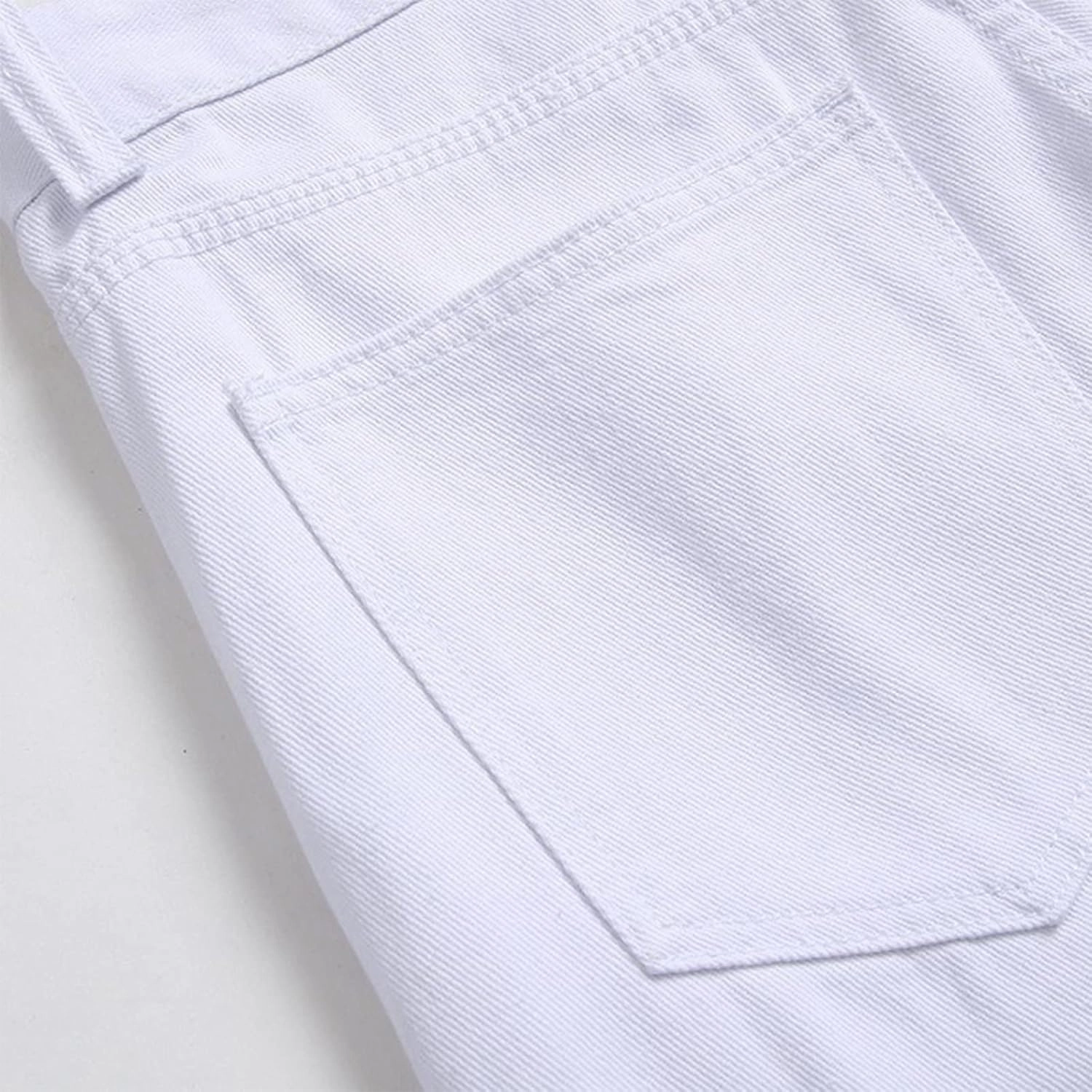 Men's Ripped Jeans Casual Stretch Button Zipper Pants with Pockets Relaxed Fit Denim Pants Boys Trendy Streetwear Jeans