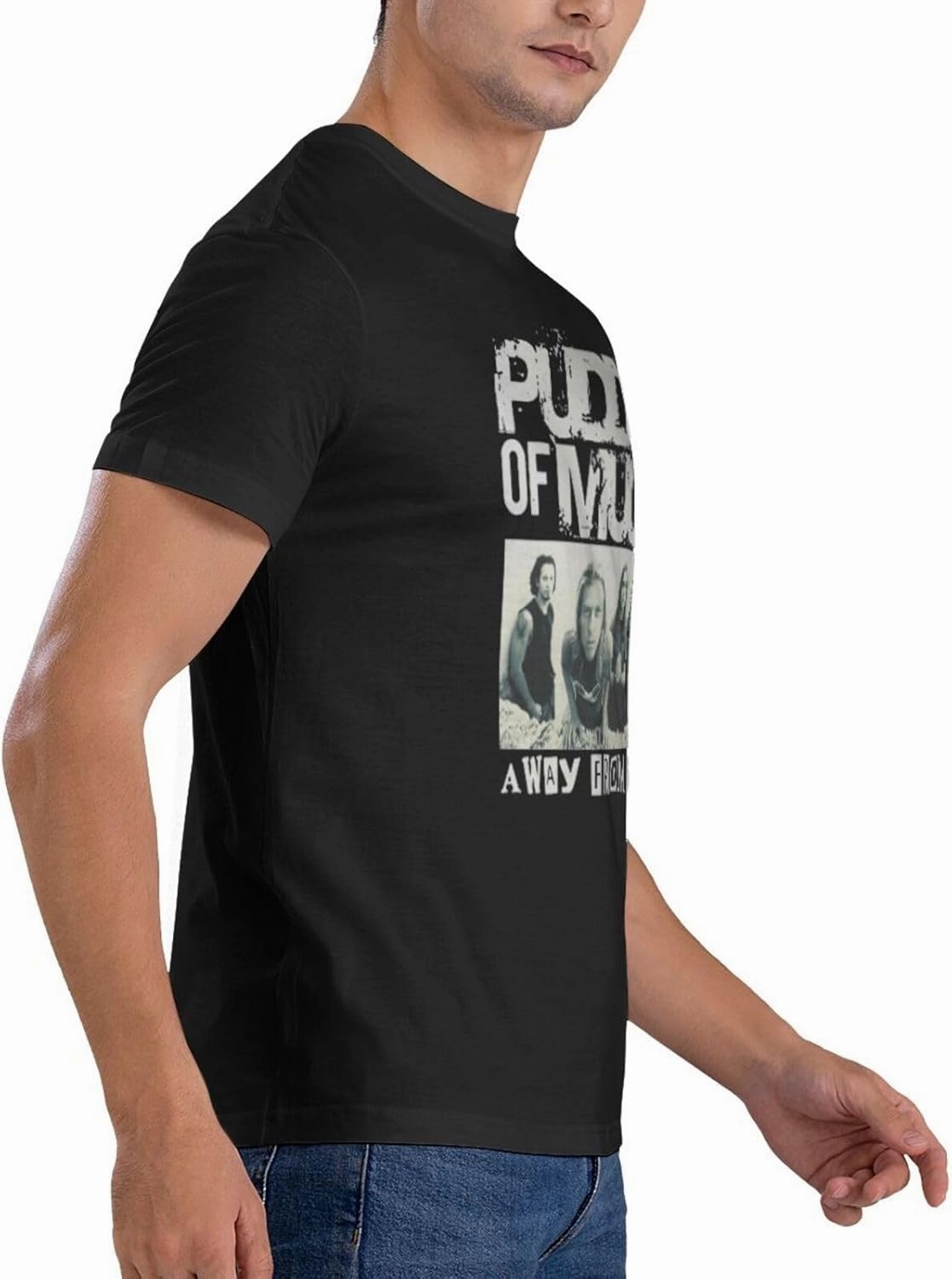 Men's T Shirt Cotton Crewneck Fashion Casual T-Shirt Short Sleeve Tee Shirts Black