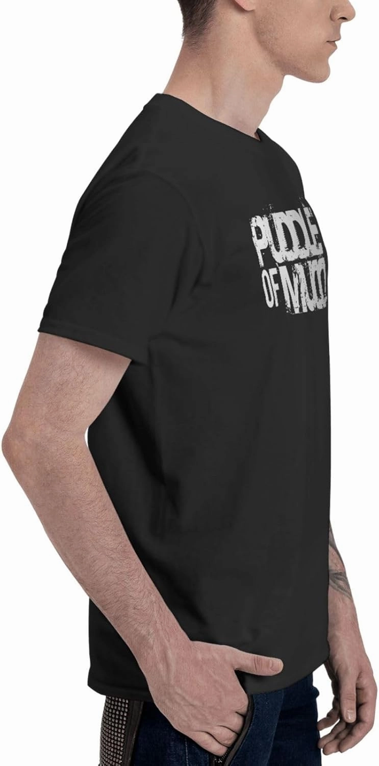 Men's T Shirt Cotton Crewneck Fashion Casual T-Shirt Short Sleeve Tee Shirts Black
