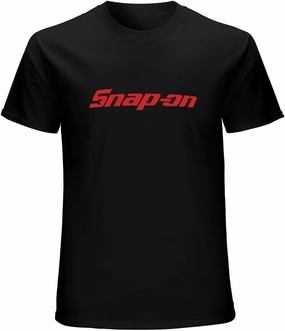 Men's T-Shirt for Snap-On Red T-Shirt Unisex Tee Black