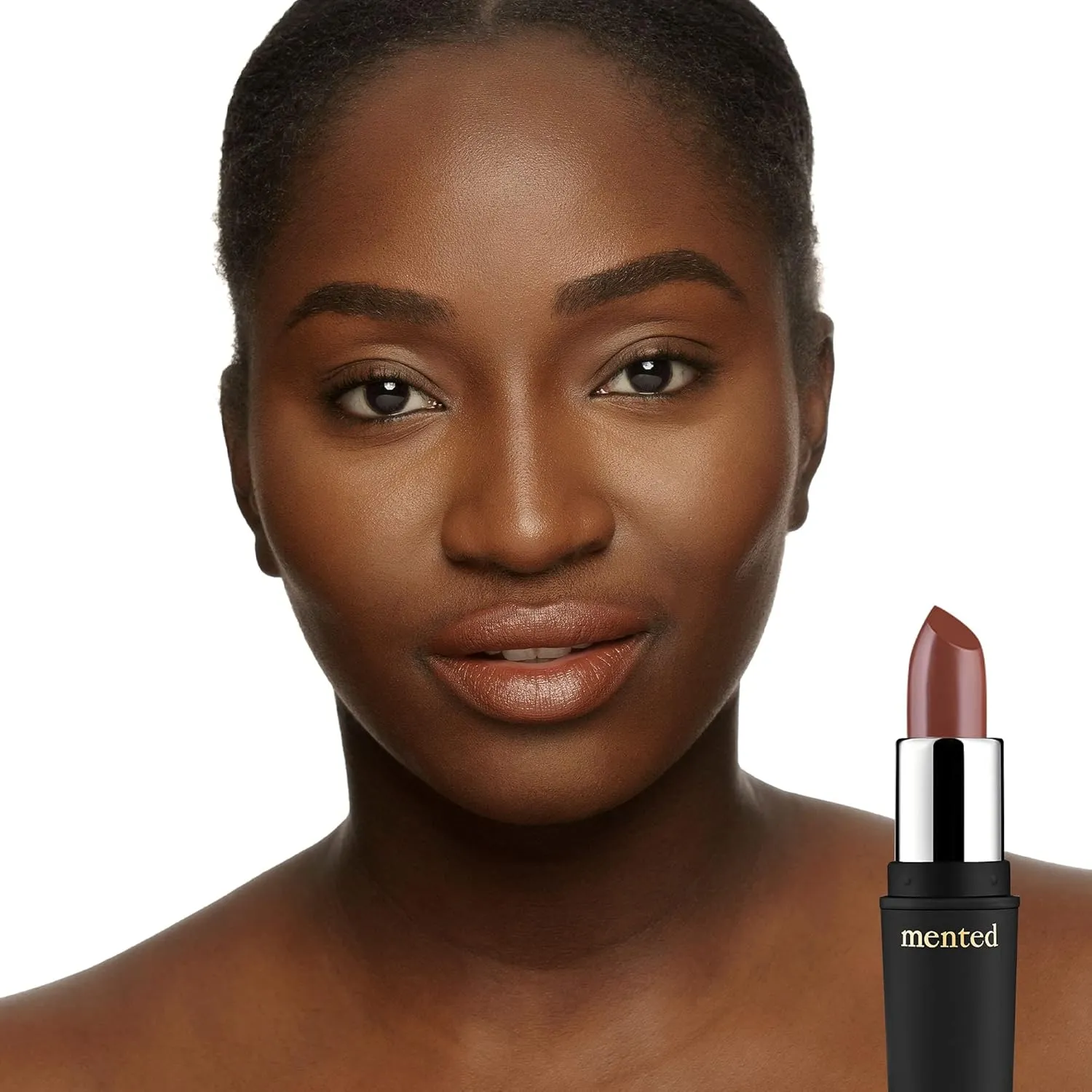 Mented Cosmetics Nude Lipstick for Women, Semi-Matte Long-Lasting Lip Stick, Moisturizing Vegan, Paraben & Cruelty-Free, Enhances All Complexions, Perfect for Everyday Makeup, Brown Bare