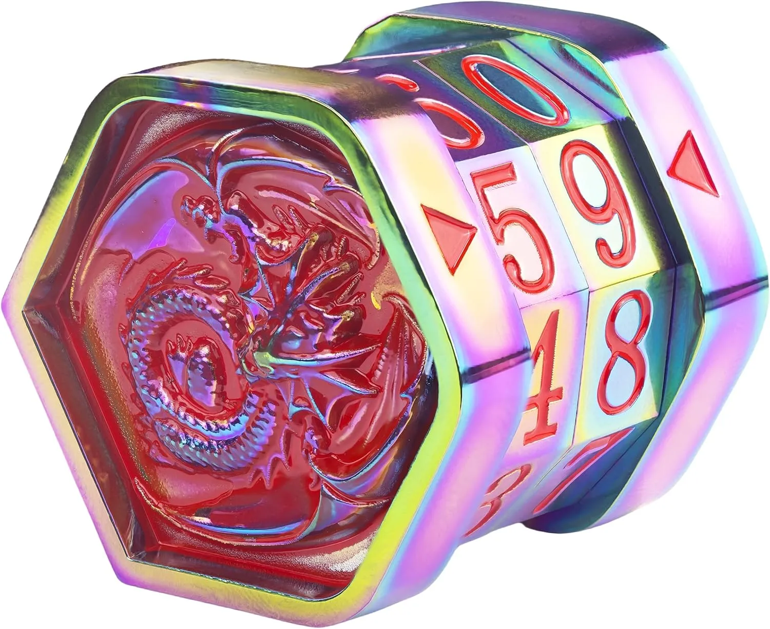 Metal MTG Life Counter Magic Cards Life Counter Wheel Health Tracker Foundations Dragon Life-Counters Dial Game Gifts Suitable for MTG TTRPGs Table Cards Game(Colorful_Red)