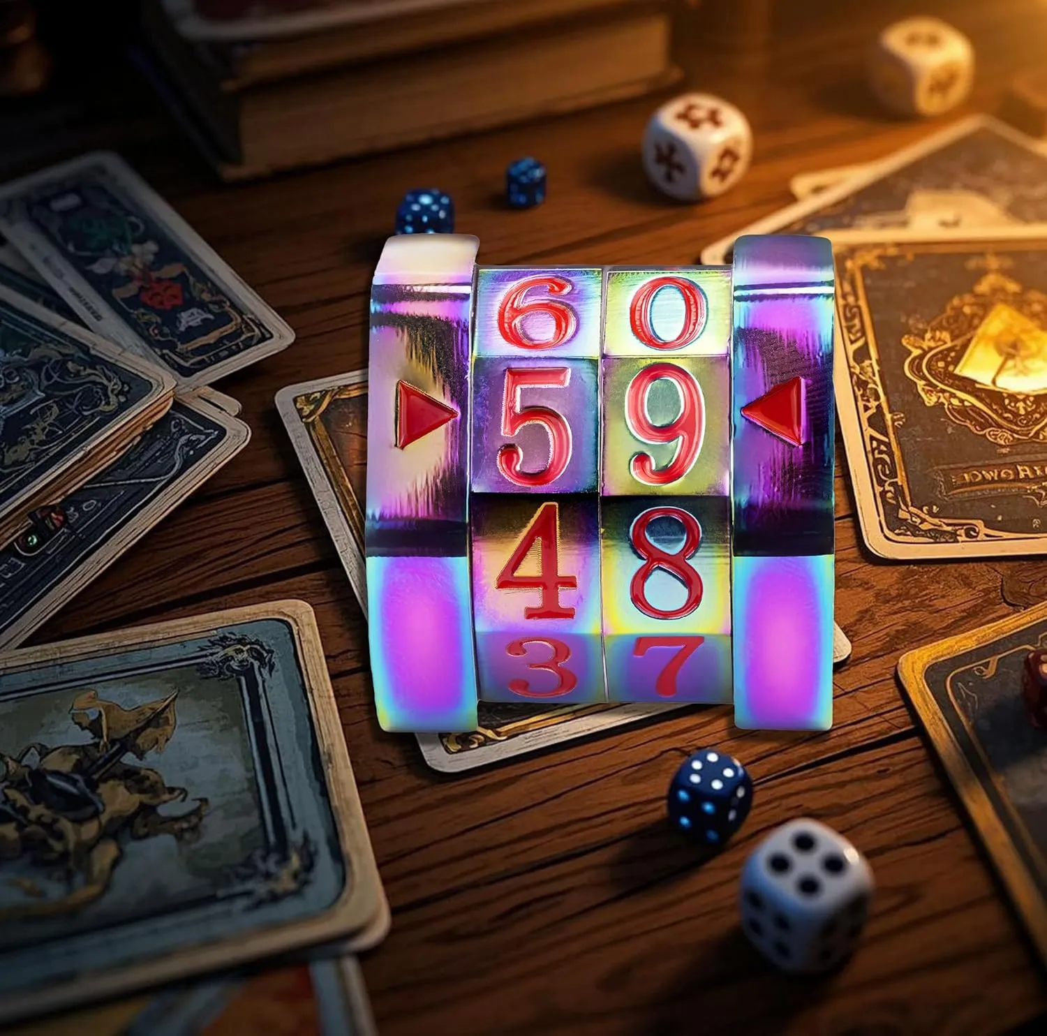 Metal MTG Life Counter Wheel Health Tracker Life Counter MTG Foundations Metal Dragon Life Counter Dial Game Gifts for MTGs TTRPGs Compatible Table top Cards and Board Games(Colorful_Red)