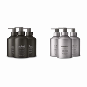 Method Gel Hand Soap, Vetiver   Amber, Reusable Black Aluminum Bottle & Gel Hand Soap, Violet   Lavender, Reusable Silver Aluminum Bottle, Biodegradable Formula, 12 oz (Pack of 3)