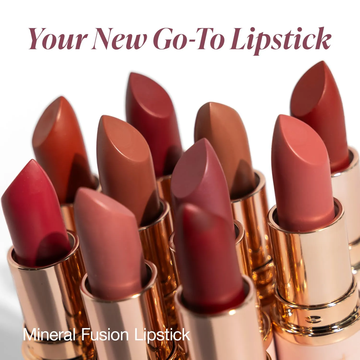 Mineral Fusion Lipstick, Vivid & Smudge-Free Lip Color with Avocado Oil, Cocoa Seed Butter & More, Long-Lasting Vegan Lipstick, FD&C Dye-Free, Cruelty-Free, Paraben-Free, Gluten Free, Rose Sangria