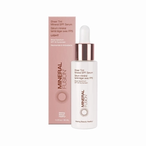 Mineral Fusion Face Serum, Sheer Tint Mineral SPF Serum, 1 Fl Oz, Light, Tinted Broad Spectrum SPF 50 Mineral Sunscreen, Sheer Coverage, Lightweight & Dewy Finish for Glowing, Protected Skin