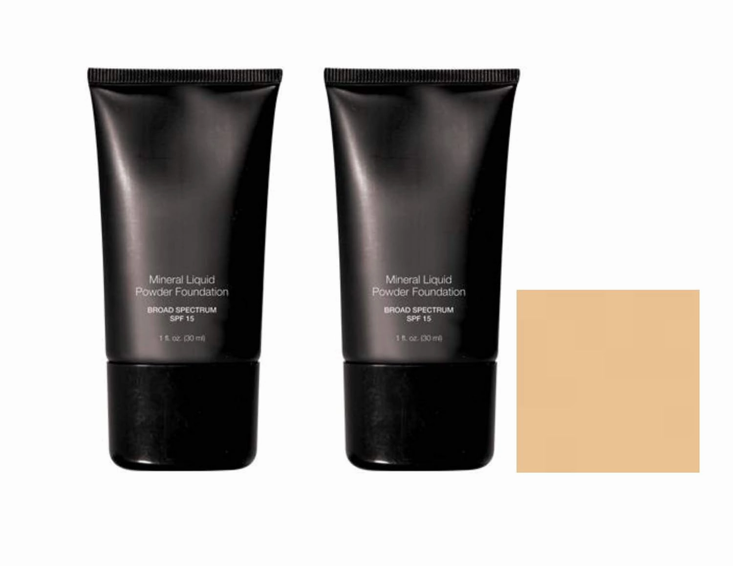 Mineral Liquid Powder Foundation Broad Spectrum SPF 15 Pack of 2 (Vanilla Cream)