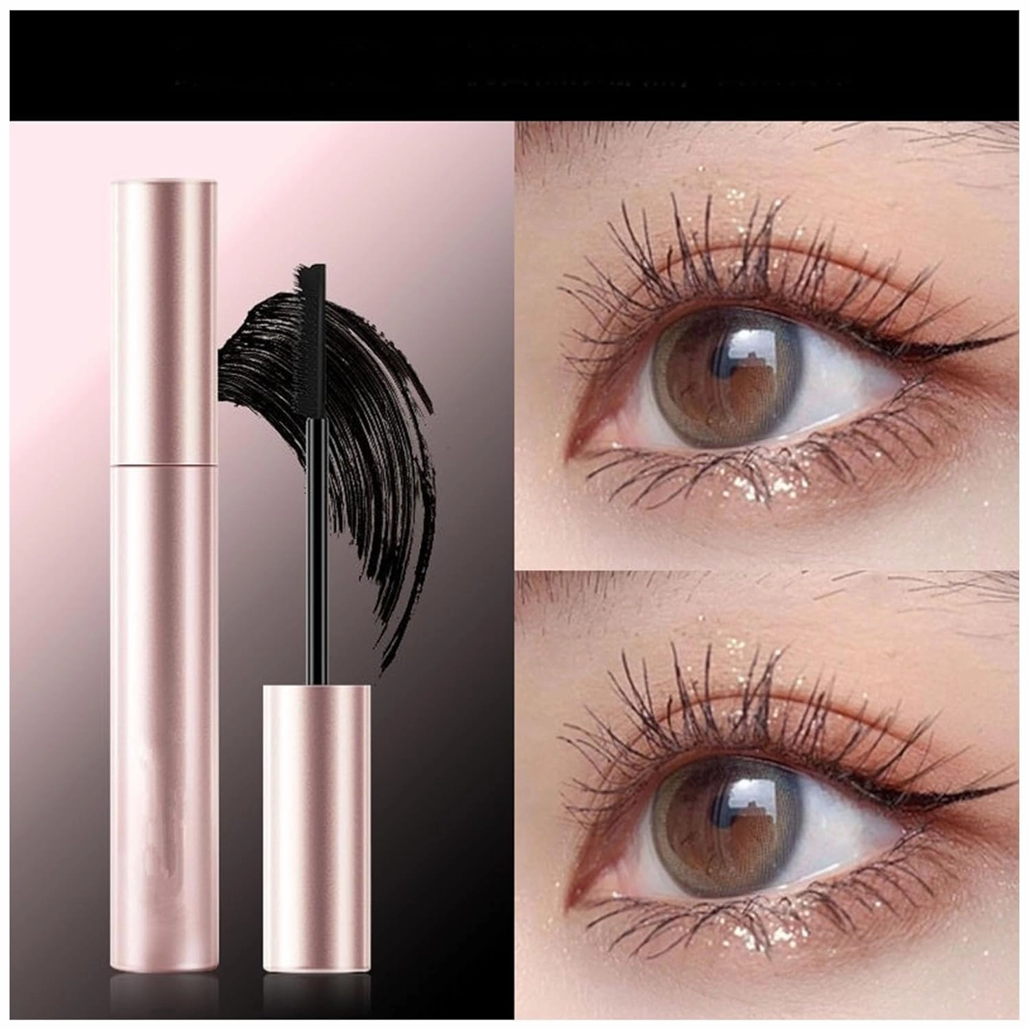 Mkry Mascara, 2025 Mascara black & brown duo for lash makeup,Waterproof & Sweatproof Long Lasting, Non Clumping (Black, one size)