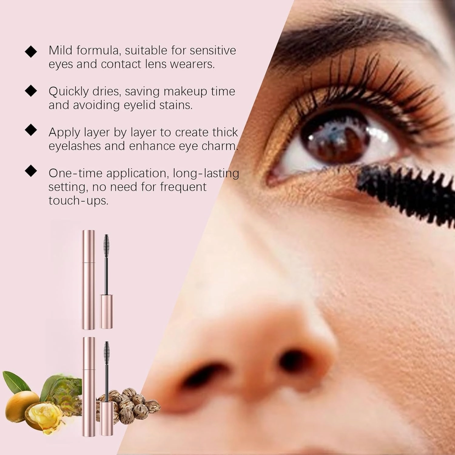Mkry Mascara, 2025 Mascara black & brown duo for lash makeup,Waterproof & Sweatproof Long Lasting, Non Clumping (Black, one size)