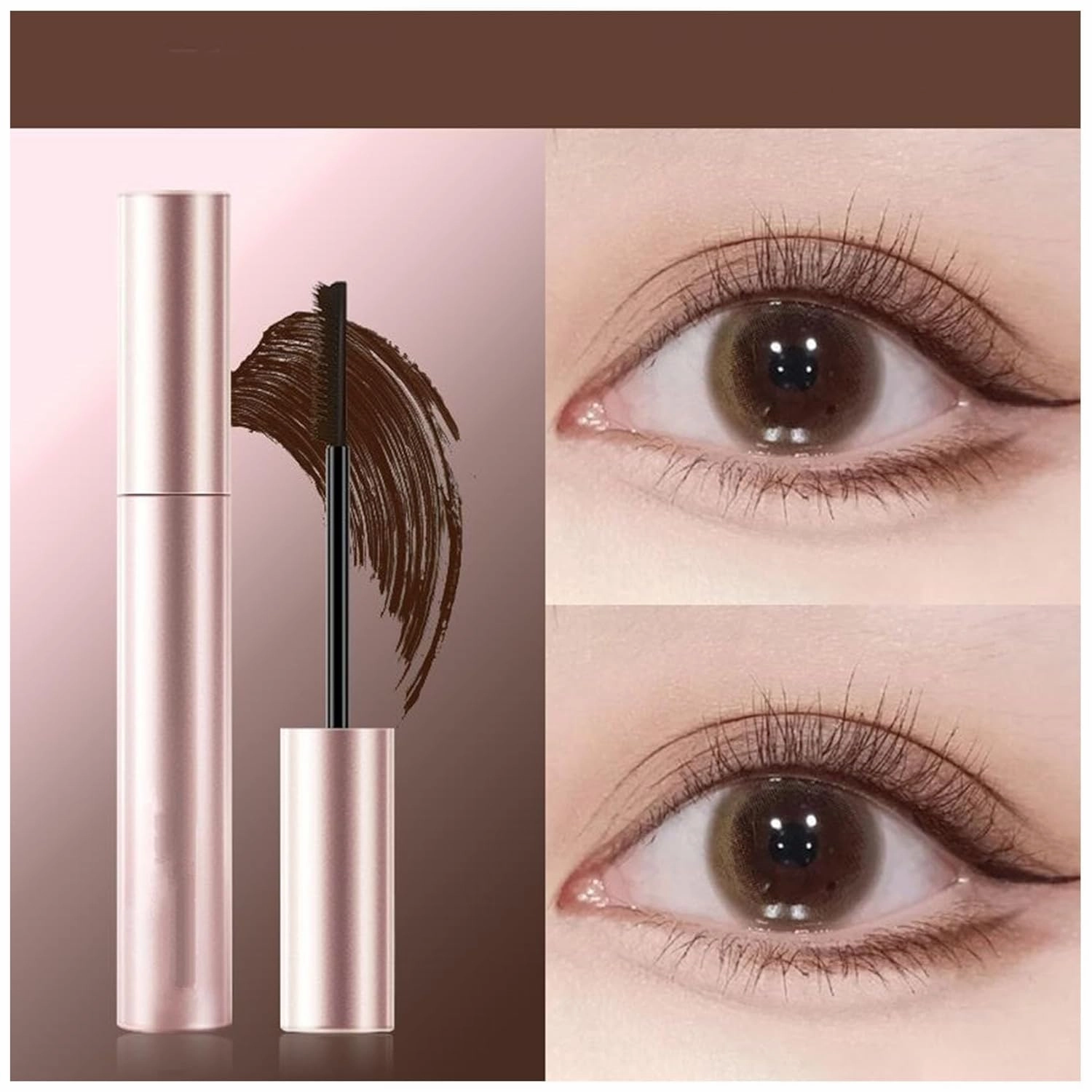 Mkry Mascara, 2025 Mascara black & brown duo for lash makeup,Waterproof & Sweatproof Long Lasting, Non Clumping (Black, one size)