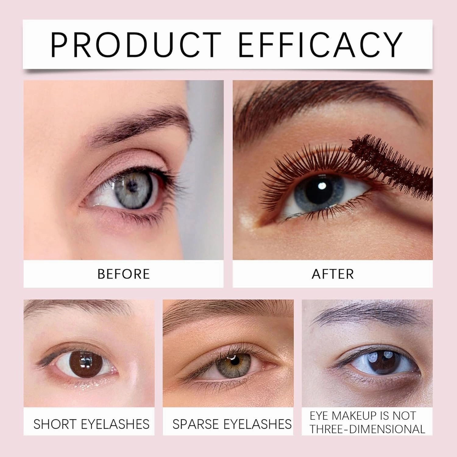 Mkry Mascara, 2025 Mascara black & brown duo for lash makeup,Waterproof & Sweatproof Long Lasting, Non Clumping (Black, one size)
