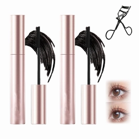 Mkry Mascara, 2025 Mascara black & brown duo for lash makeup,Waterproof & Sweatproof Long Lasting, Non Clumping (Black, one size)