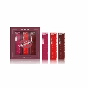 MLSMLE 3-Piece Lip Gloss Set, Matte Liquid Lipstick, Non-Staining, Velvet Finish (02, 3 Lip Gloss Set)