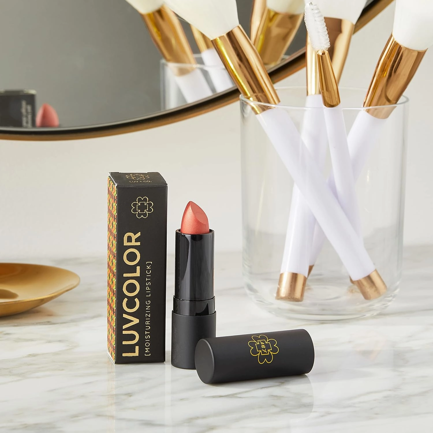 Moisturizing lipstick for women 4.5g Highly Pigmented made with botanical ingredients Organic Lipstick Gluten Free Dye Free and Paraben Free | Coral Nude-Devoted