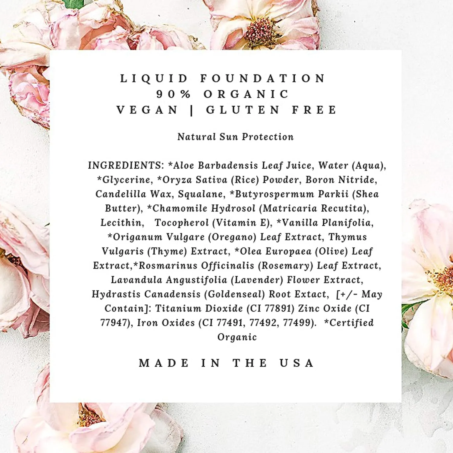 Mom's Secret 100% Natural Foundation, Organic, Vegan, Aloe Based, Natural Sun Protection, Gluten Free, Cruelty Free, Made in the USA, 1FL Oz. (Chiffon - The Fairest Neutral)