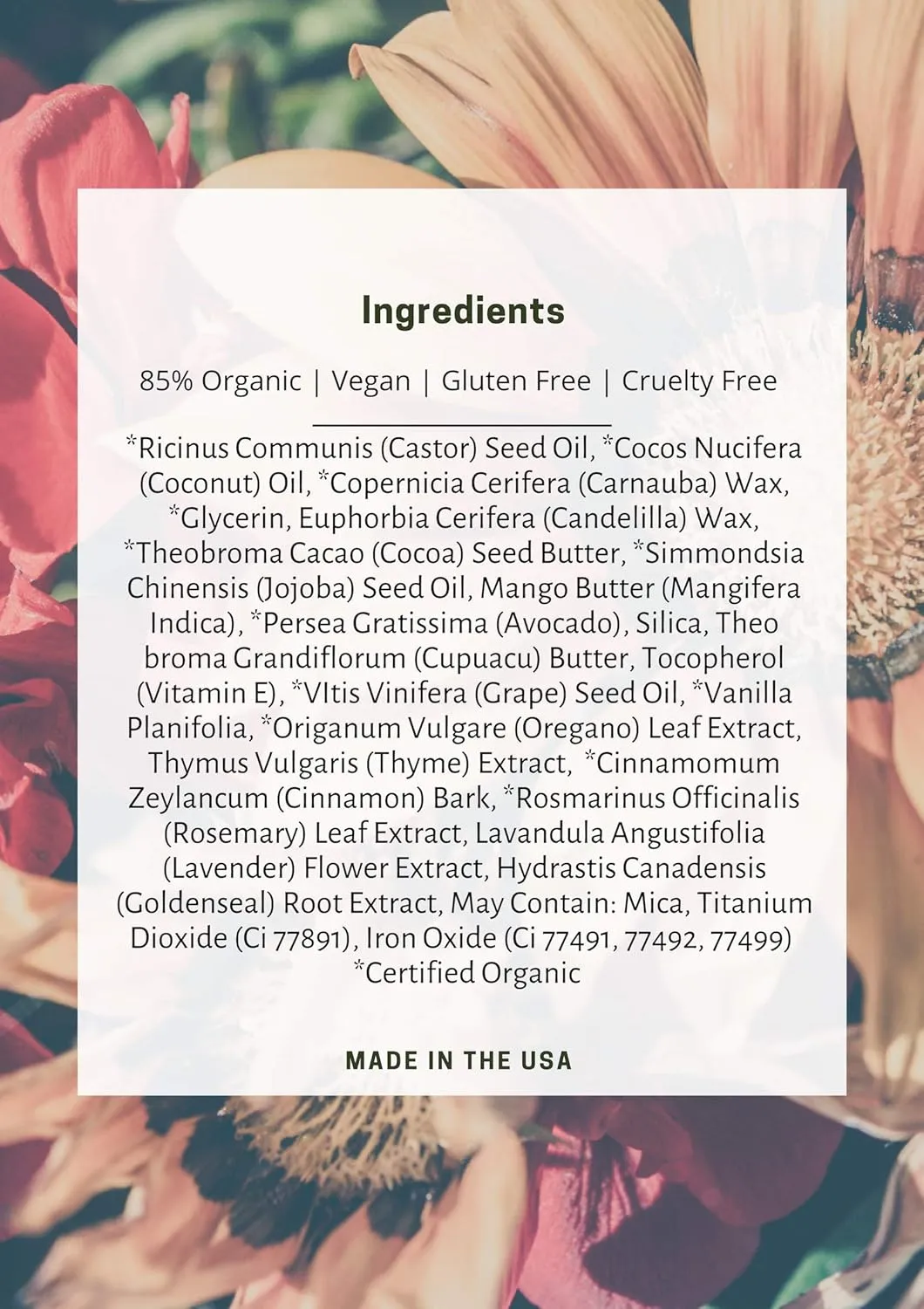 Mom's Secret 100% Natural Matte Lipstick, Organic, Long Lasting, Vegan, Gluten Free, Cruelty Free, Made in the USA, 0.12 oz. (Love'n Lilac)