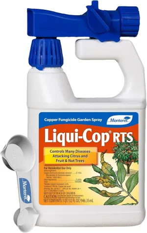 Monterey Liqui-Cop Bundled with Garden Measuring Spoon - Copper Fungicidal Garden Spray for Disease Prevention in Plants, Ready to Spray, 1 Quart