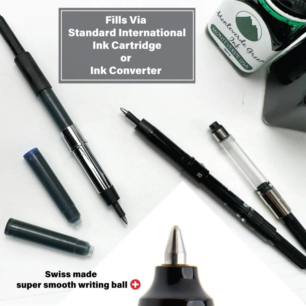 Monteverde Engage One-Touch Liquid Ink Rollerball Pen, Anodized Electric Purple - Retractable, Medium Point, Capless - Smooth Fountain Pen Ink with Rollerball Control