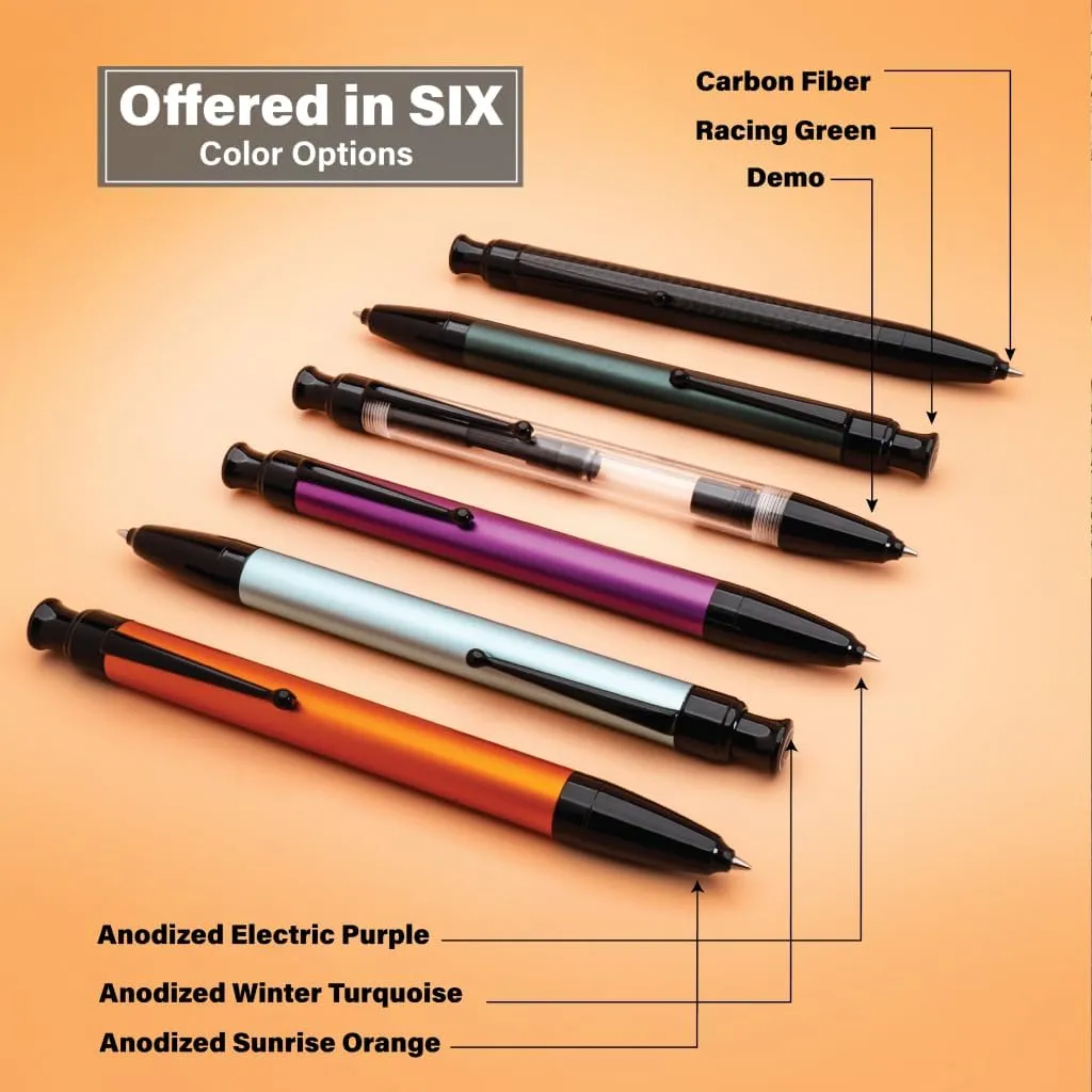 Monteverde Engage One-Touch Liquid Ink Rollerball Pen, Anodized Electric Purple - Retractable, Medium Point, Capless - Smooth Fountain Pen Ink with Rollerball Control