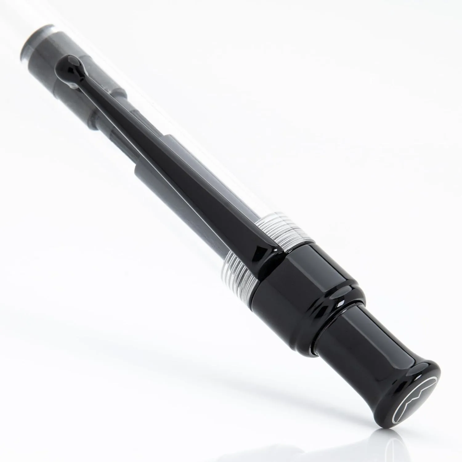 Monteverde Engage One-Touch Liquid Rollerball Demo - Transparent Resin, Retractable, Medium Point - View Ink Levels With Fountain Pen Flow
