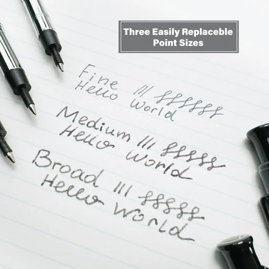 Monteverde Engage One-Touch Liquid Rollerball Demo - Transparent Resin, Retractable, Medium Point - View Ink Levels With Fountain Pen Flow