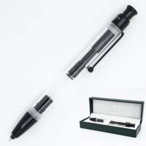 Monteverde Engage One-Touch Liquid Rollerball Demo - Transparent Resin, Retractable, Medium Point - View Ink Levels With Fountain Pen Flow