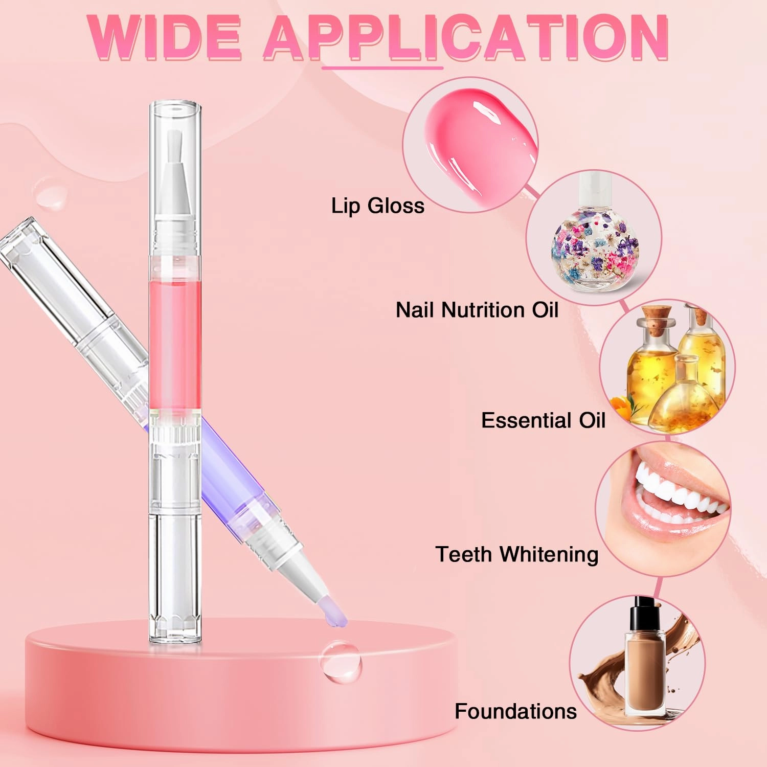 Nail Oil Pen 100Pcs 3ml Empty Cuticle Oil Pen Travel Transparent Twist Pens with Brush Tip for Nail Oil, Eyelash Growth Liquid Tube, Cosmetic Lip Gloss Container Applicators   120pcs Label