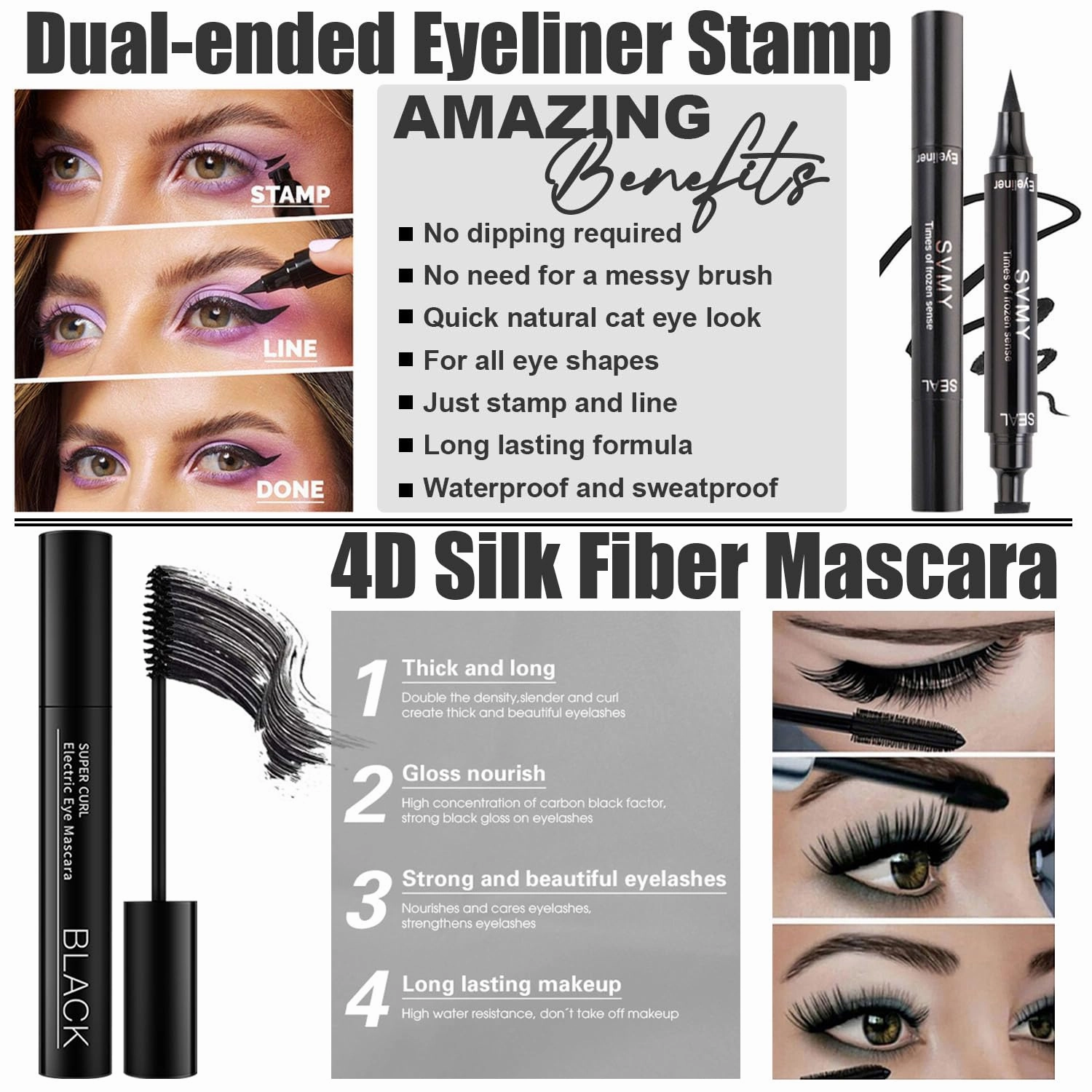 Naked Makeup Kit - Eyeshadow Palette, Liquid Foundation, Lipstick Set, Mascara, Makeup Brush, Sponge, Eyebrow Powder, Eyeliner Stamp, Primer, Contour Stick, Cosmetic Bag