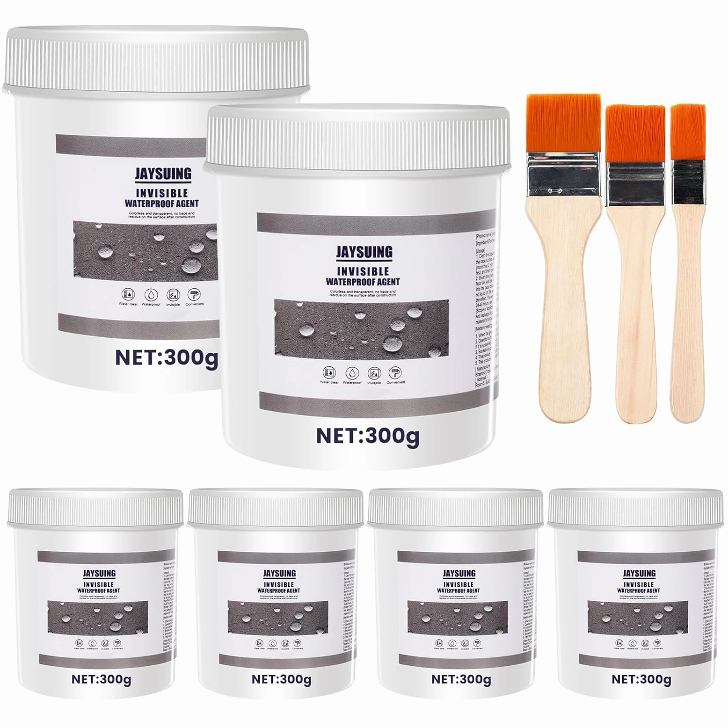 Navona 64 Oz (1800g) Jaysuing Invisible Waterproof Agent Set, Waterproof Insulating Sealant, Transparent Waterproof Coating, Waterproof Anti-Leakage Agent, Transparent Repairing Leak Adhesive