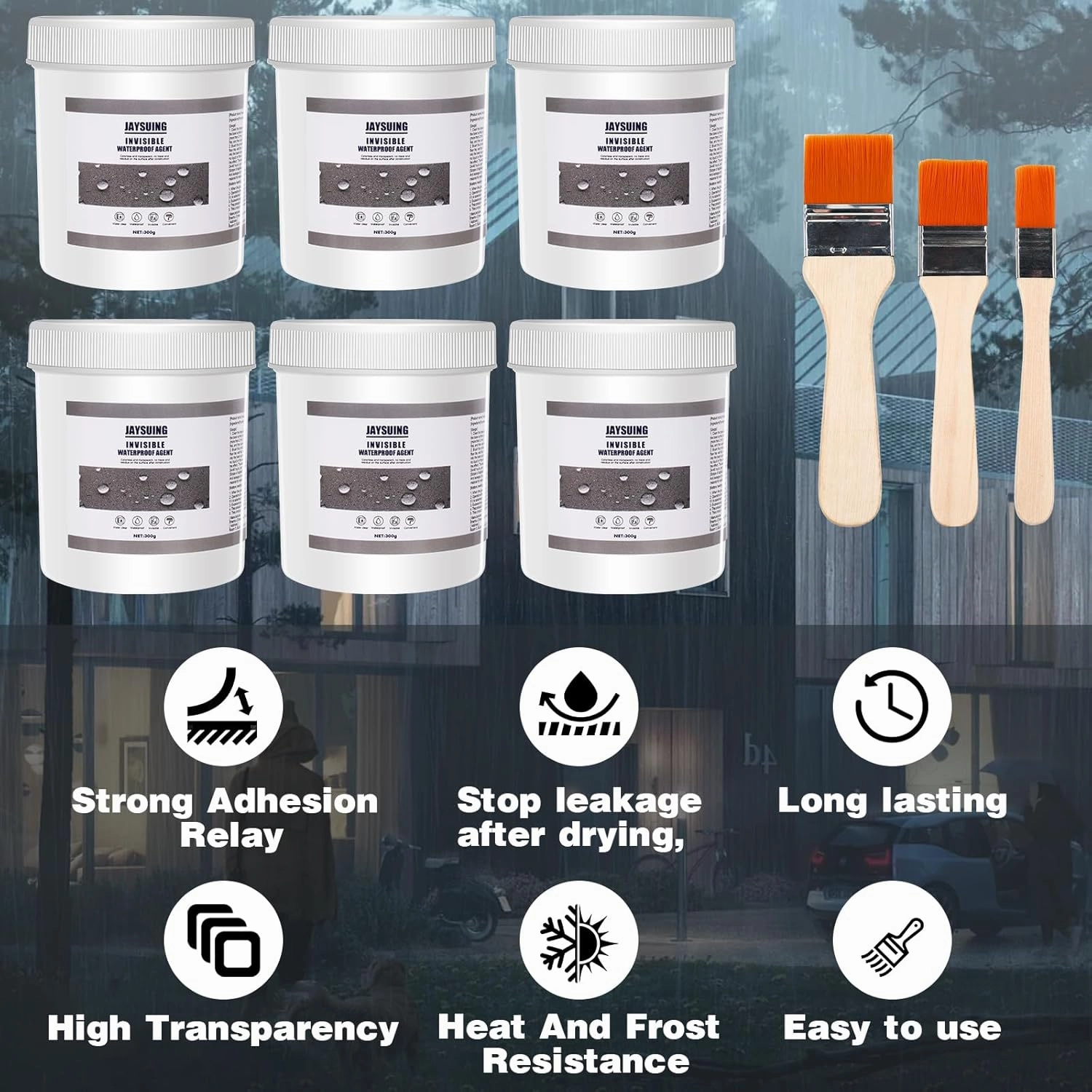 Navona 64 Oz (1800g) Jaysuing Invisible Waterproof Agent Set, Waterproof Insulating Sealant, Transparent Waterproof Coating, Waterproof Anti-Leakage Agent, Transparent Repairing Leak Adhesive