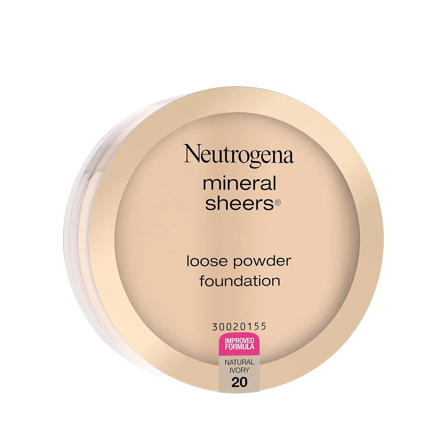Neutrogena Mineral Sheers Lightweight Loose Powder Makeup Foundation with Vitamins A, C, & E, Sheer to Medium Buildable Coverage, Skin Tone Enhancer, Face Redness Reducer, Natural Ivory 20,.19 oz