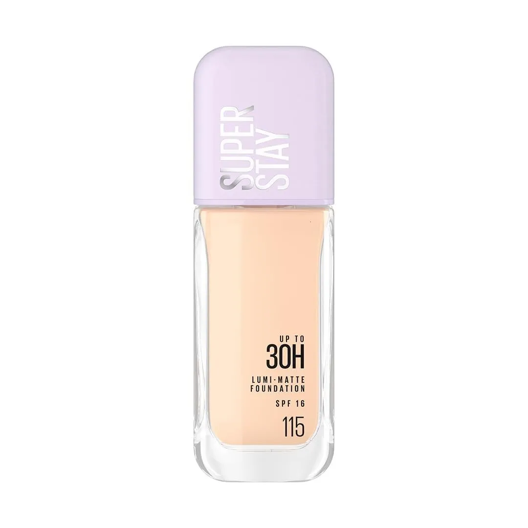 New York Super Stay Lumi-Matte Liquid Foundation - 115, Up To 30H Long Wear, Water & Transfer Proof. SuperStay Lumi-Matte Liquid Foundation comes with Non-comedogenic & Vegan Formula | 35ml
