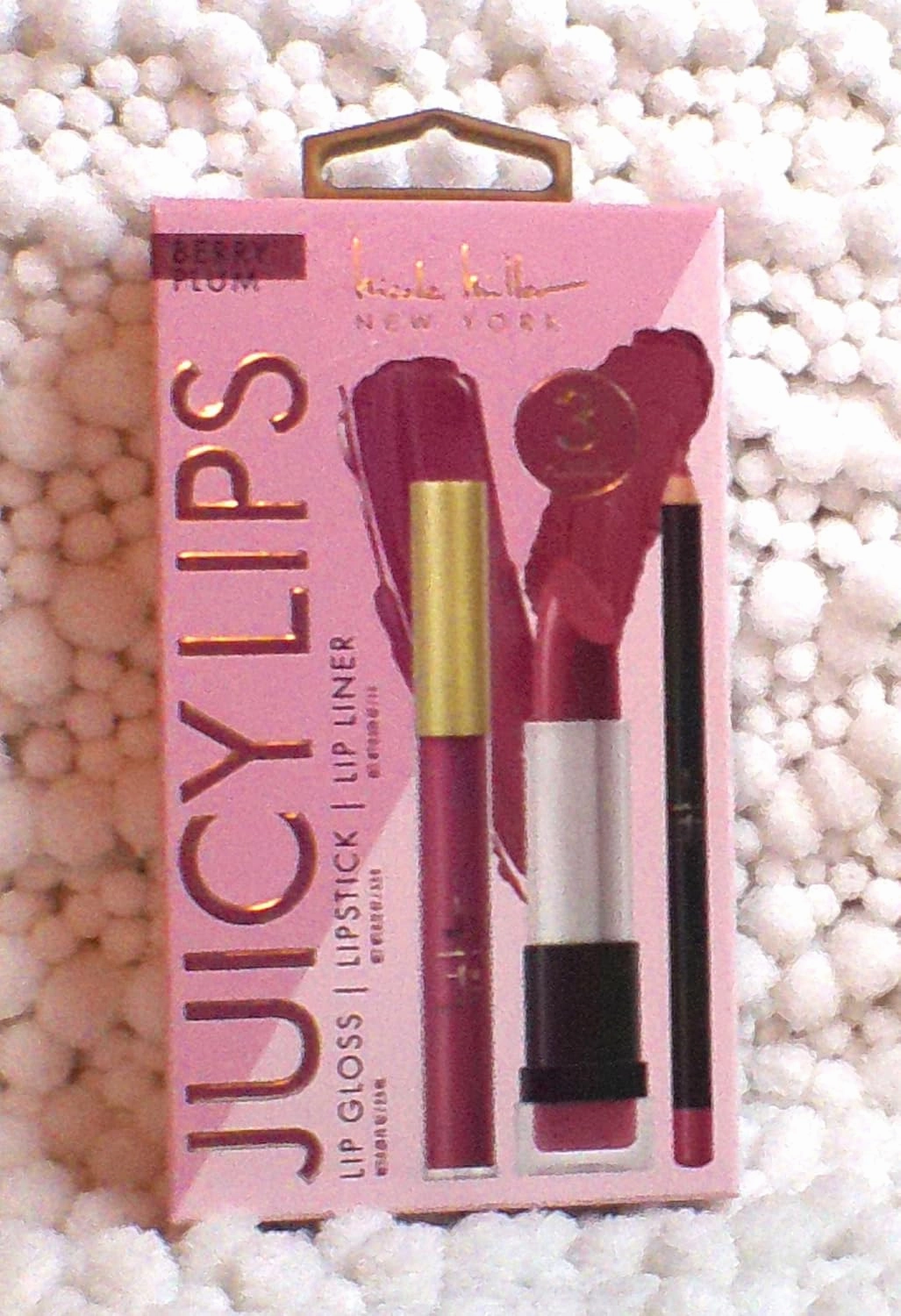 Nicole Miller Juicy Lips, Lip Gloss, Lipstick, Lip Liner 3 pieces (Berry Plum)