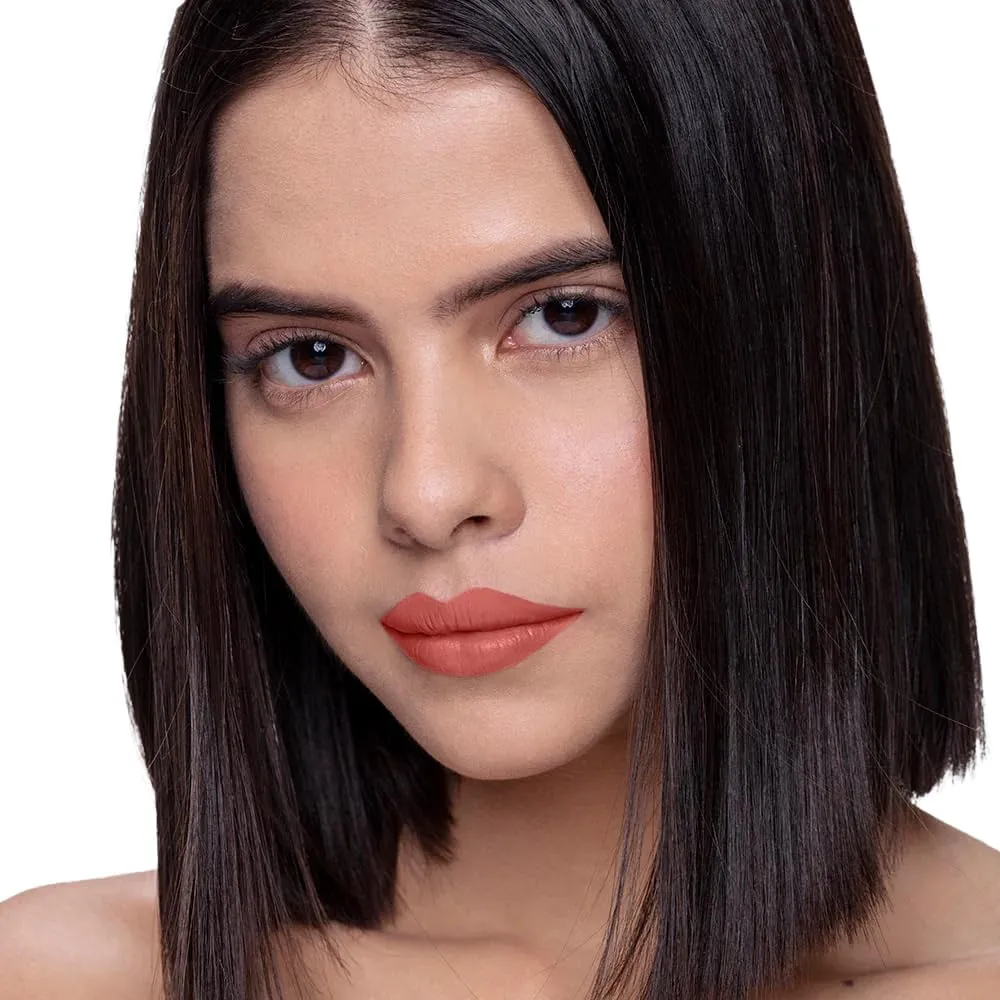 Non-Stop Airy Matte Liquid Lipstick - Coral Pink | Transferproof I Waterproof lipstick Long Lasting I Apricot & Avocado Oil | 100% Vegan | 5ml | No Parabens, No Toxins