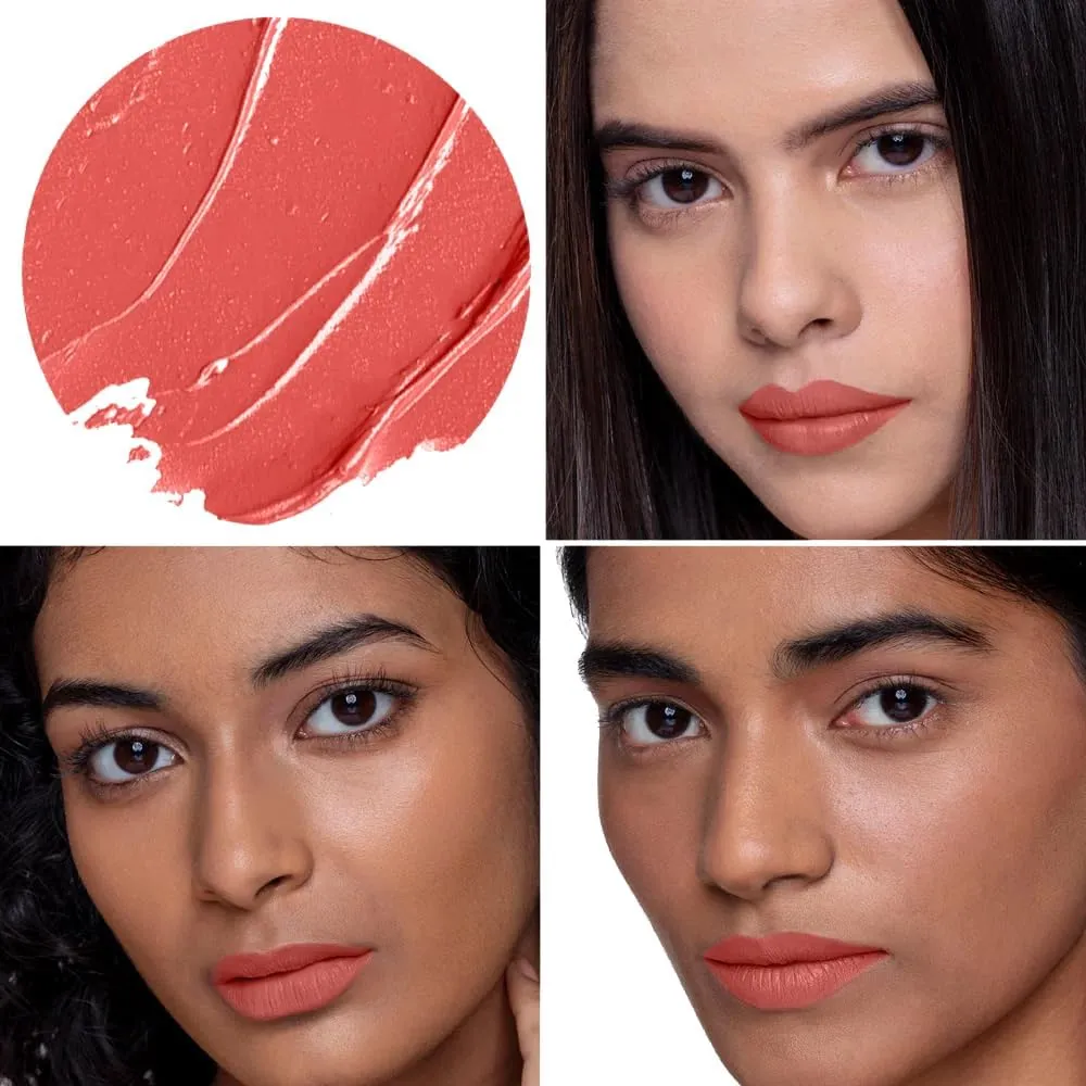 Non-Stop Airy Matte Liquid Lipstick - Coral Pink | Transferproof I Waterproof lipstick Long Lasting I Apricot & Avocado Oil | 100% Vegan | 5ml | No Parabens, No Toxins