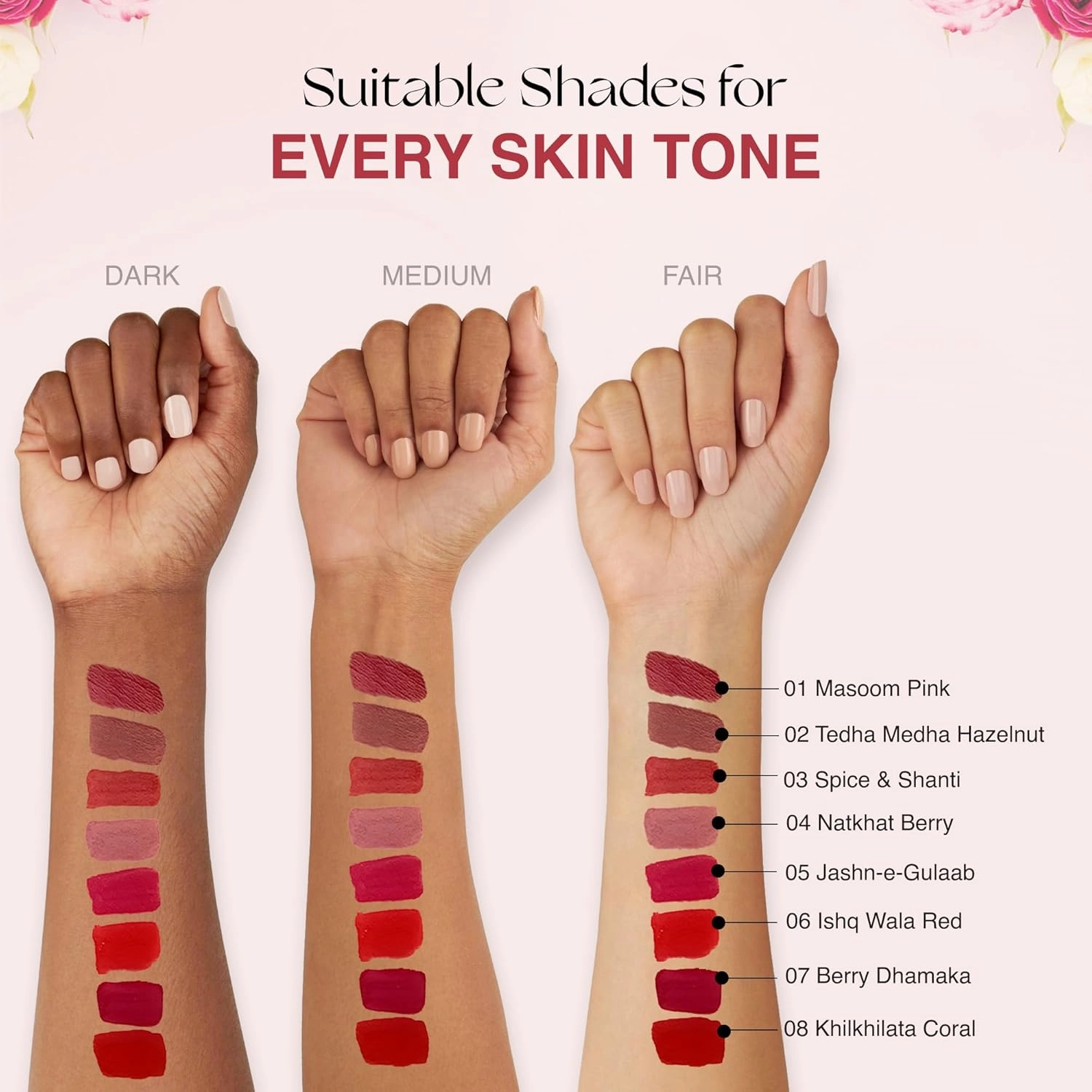 NOURISH MANTRA Natkhat Berry Lipstick (3.5ml)/ Creamy Matte Liquid Lipstick with SPF/Water Proof/Smudge Proof/Transfer Proof/Long Lasting/Suits All Skin Tones
