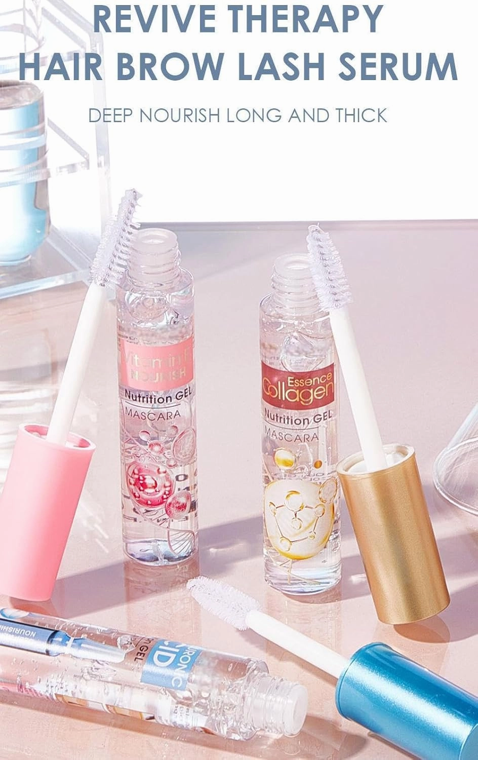 Nourishing Mascara Gel with Biopeptides, Collagen & Hyaluronic Acid, Waterproof Formula for Long Dense Lashes,moisturize and nourish (02)