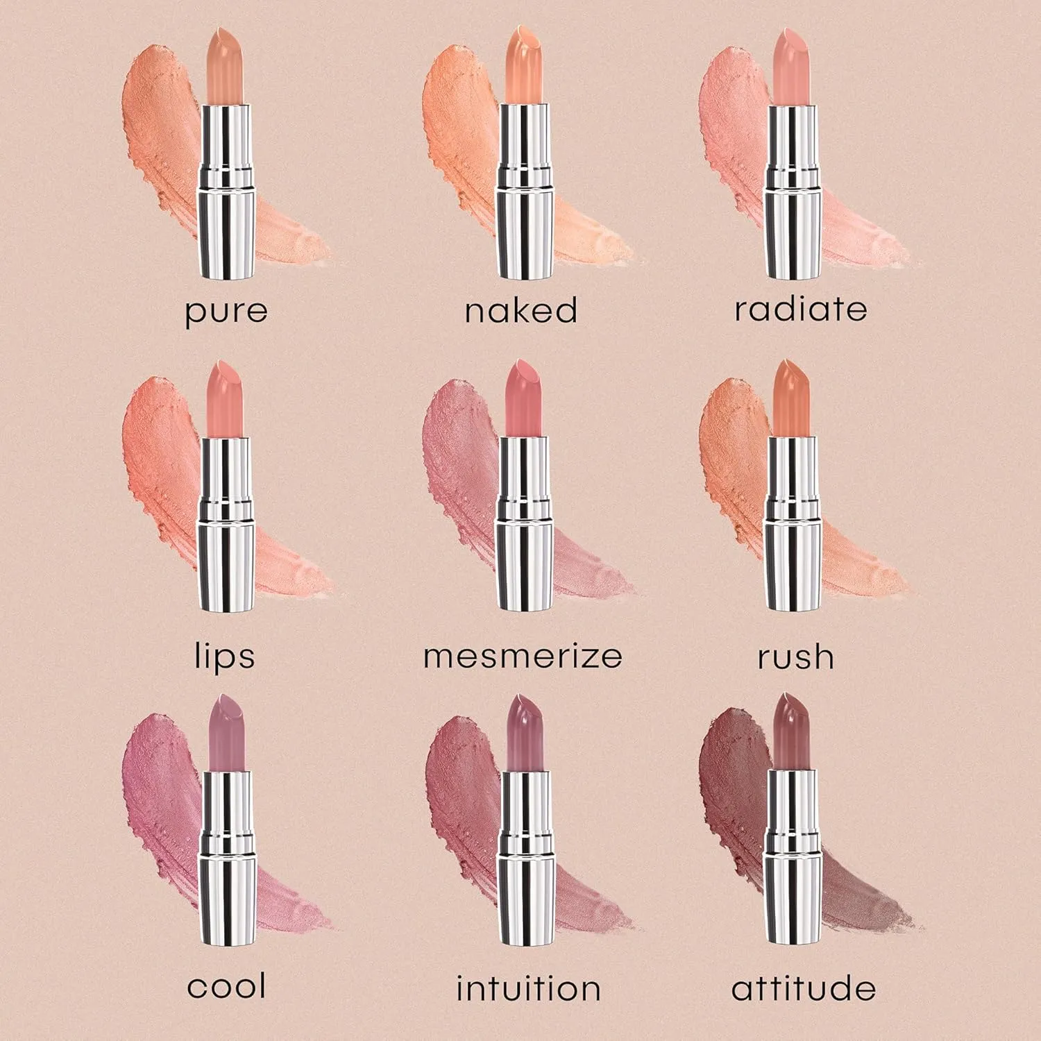 nude envie - Lipstick - Creamy & Long-Lasting Finish - Velvety Texture & Easy Application - Luxury Hydration - With Shea Butter, Vitamin E & Jojoba Oil - Vegan, Paraben-Free & Cruelty-Free - Cool